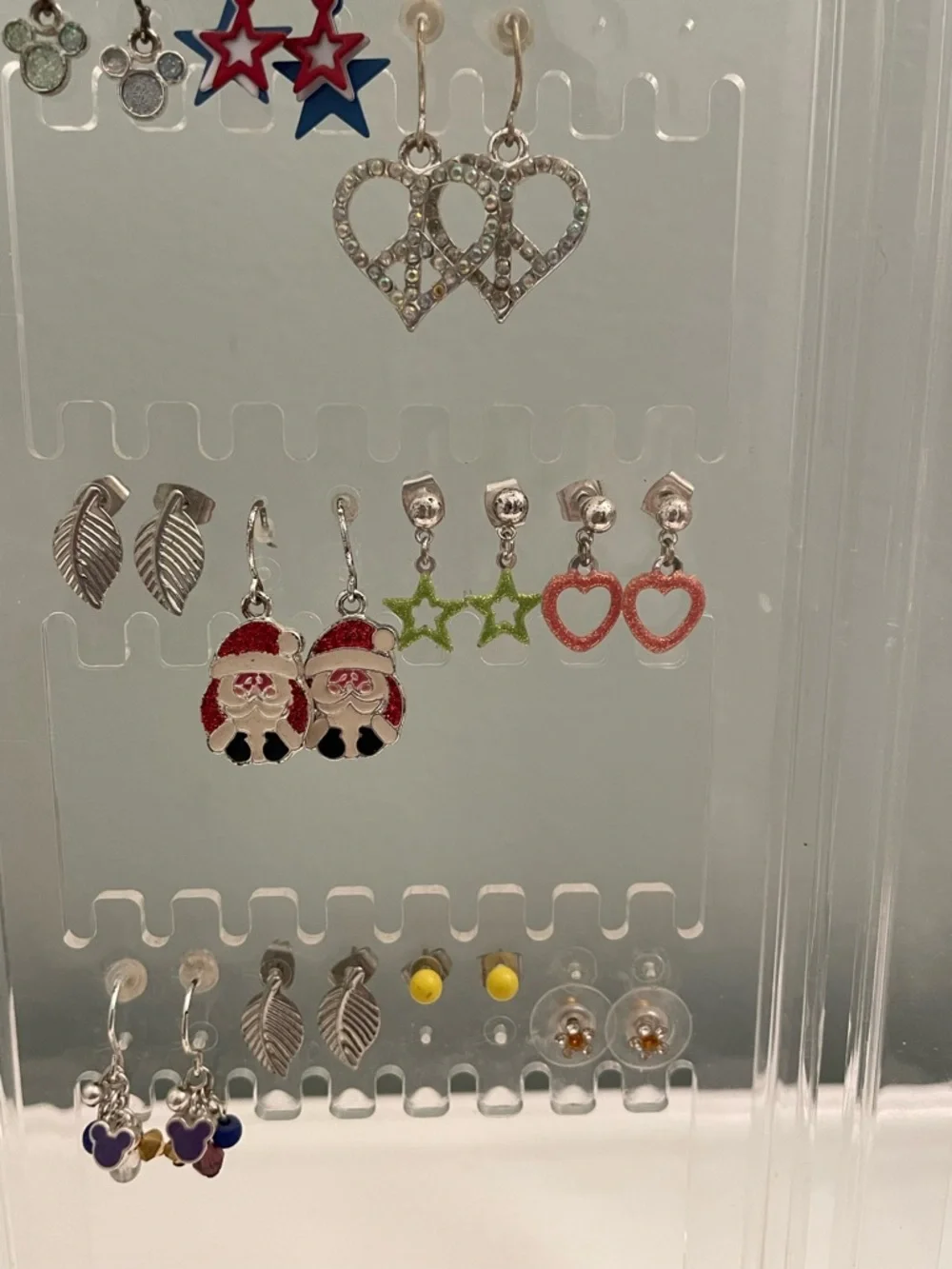 20 pairs children earrings & clear Acrylic Organizer, Multiple Transparent